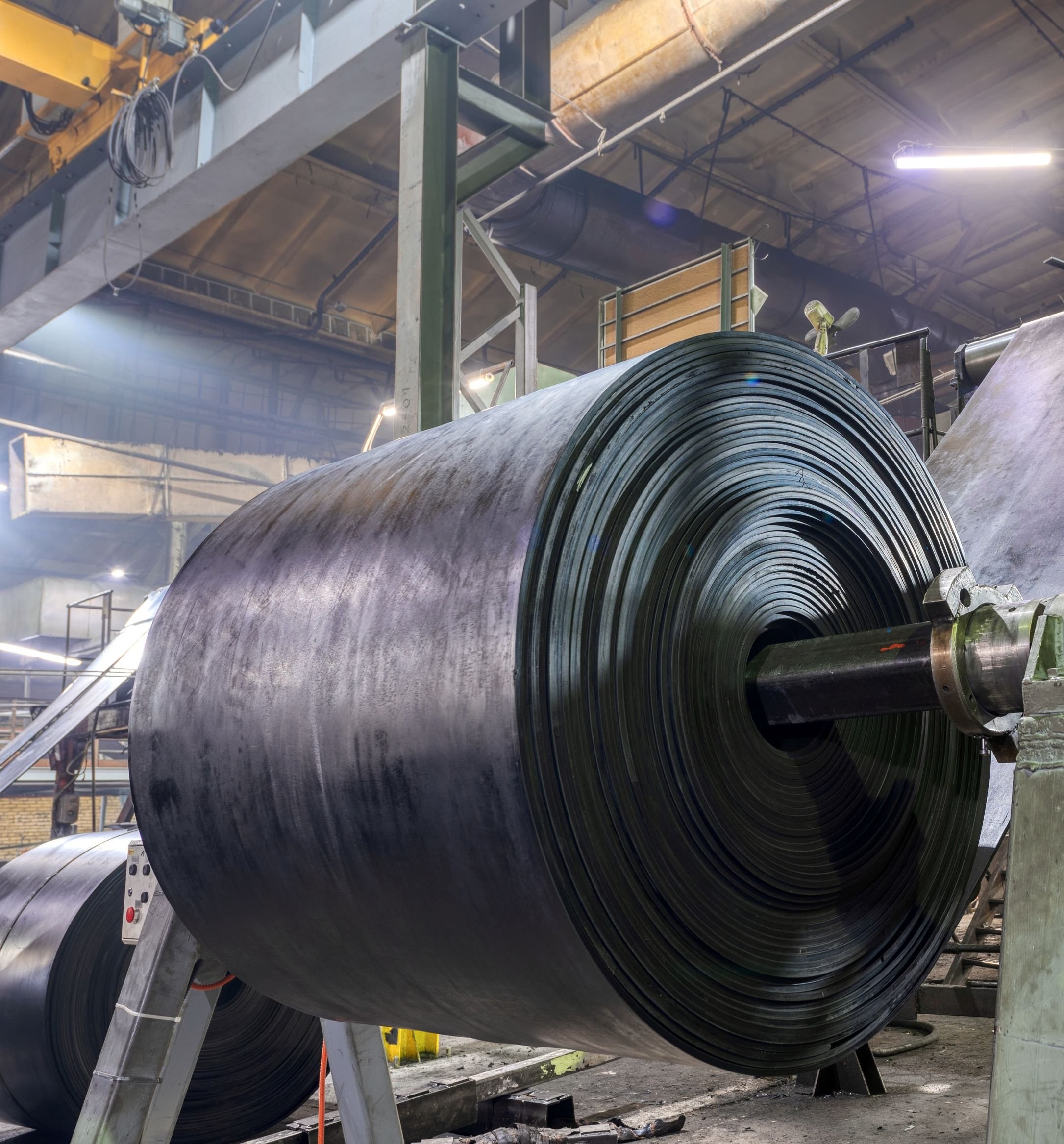 Industrial rubber roller manufacturing